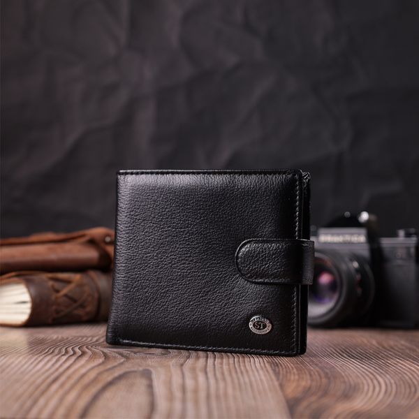 Чоловічий трендовий гаманець із натуральної шкіри ST Leather 22553 Чорний 22553 фото