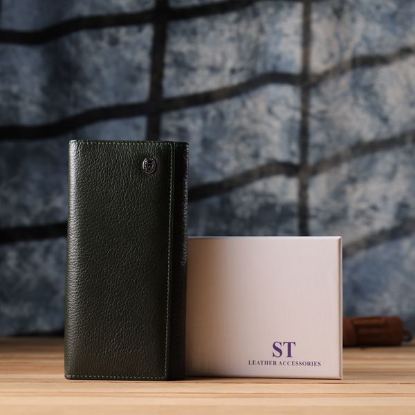 Стильний гаманець для жінок з монетницею із натуральної шкіри ST Leather 23106 Зелений 23106 фото
