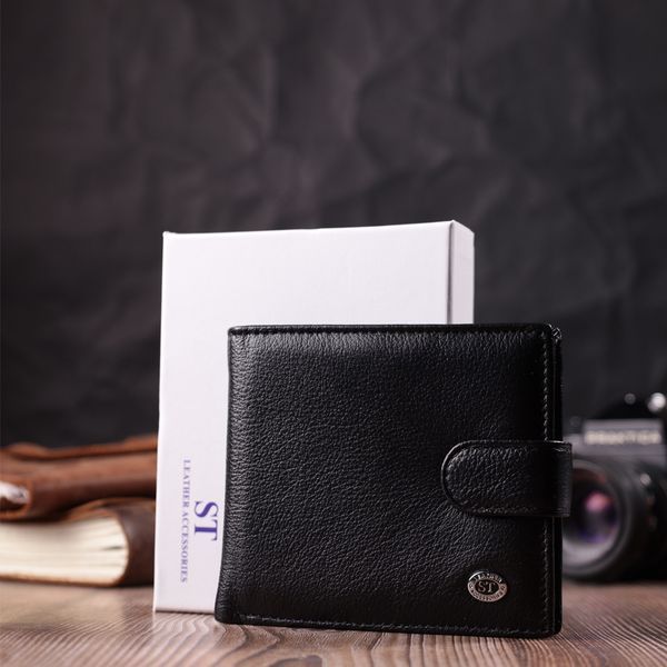 Чоловічий трендовий гаманець із натуральної шкіри ST Leather 22553 Чорний 22553 фото