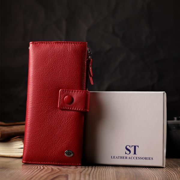 Жіночий вертикальний гаманець з натуральної шкіри ST Leather 22536 Червоний 22536 фото