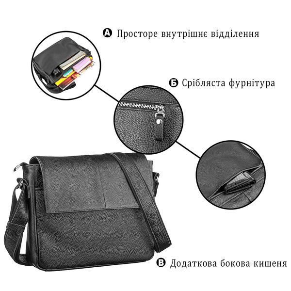 Сумка SHVIGEL 11131 шкіряна Чорна 11131 фото