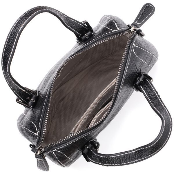 Миниатюрная женская сумка с двумя ручками из натуральной кожи Vintage 22358 Черная 22358 фото