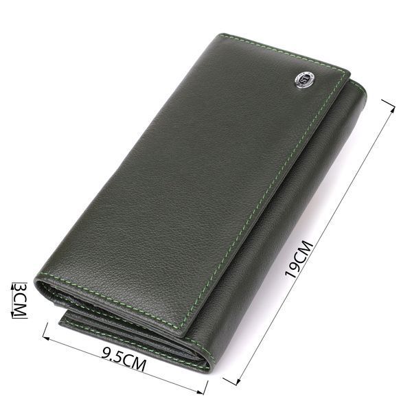 Вместительный женский кошелек на магнитах из натуральной кожи ST Leather 23115 Зеленый 23115 фото