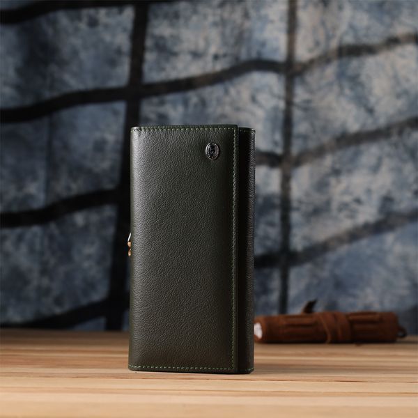 Вместительный женский кошелек на магнитах из натуральной кожи ST Leather 23115 Зеленый 23115 фото