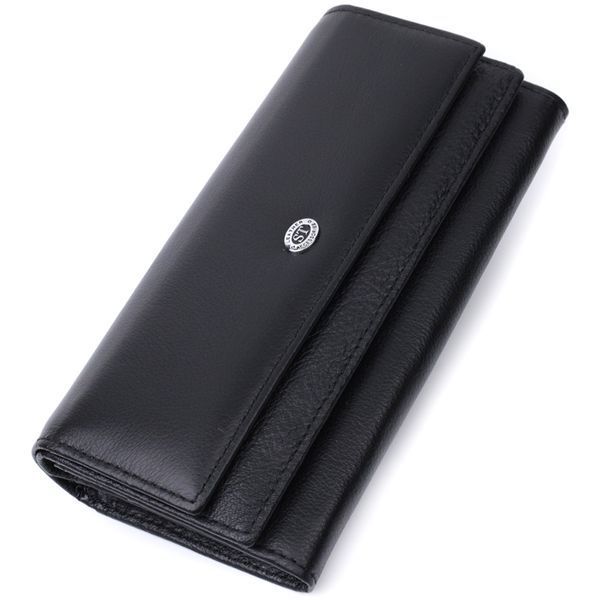 Жіночий шкіряний гаманець для карток купюр та монет ST Leather 22696 Чорний 22696 фото