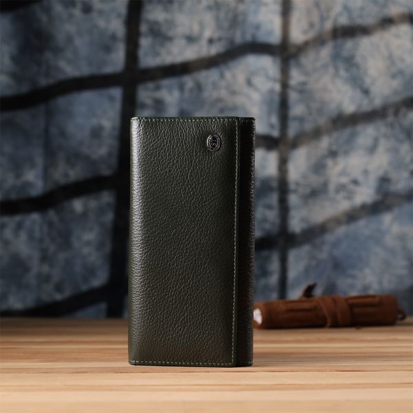 Стильний гаманець для жінок з монетницею із натуральної шкіри ST Leather 23106 Зелений 23106 фото