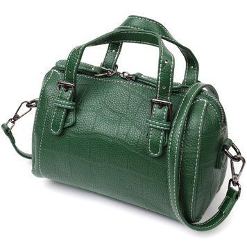 Невелика сумка жіноча з двома ручками з натуральної шкіри Vintage 22359 Зелена 22359 фото