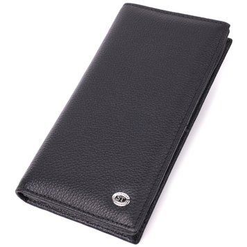 Женский вертикальный кошелек на магнитах из натуральной кожи ST Leather 22538 Черный 22538 фото