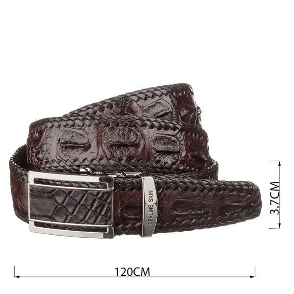 Ремінь-автомат CROCODILE LEATHER 18171 з натуральної шкіри крокодила Коричневий 18171 фото