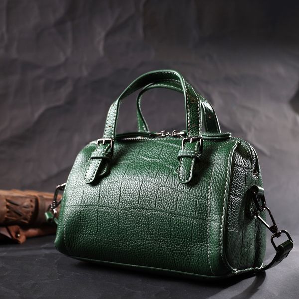 Небольшая женская сумка с двумя ручками из натуральной кожи Vintage 22359 Зеленая 22359 фото
