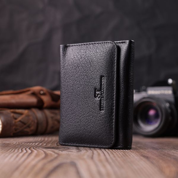 Кожаный лаконичный кошелек для женщин ST Leather 22506 Черный 22506 фото