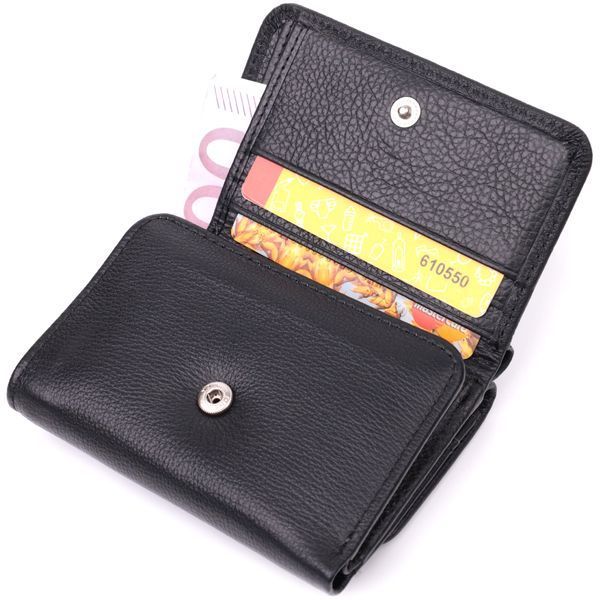Кожаный лаконичный кошелек для женщин ST Leather 22506 Черный 22506 фото