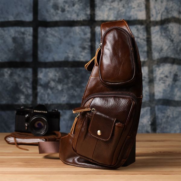 Мужская сумка с большим количеством карманов из натуральной кожи Vintage 22962 Коричневый 22962 фото