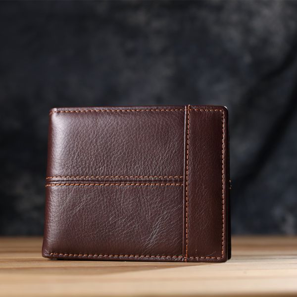 Горизонтальный стильный кошелек из натуральной кожи Vintage 22888 Коричневый 22888 фото