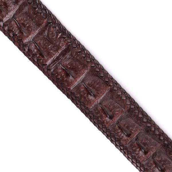 Ремінь-автомат CROCODILE LEATHER 18171 з натуральної шкіри крокодила Коричневий 18171 фото