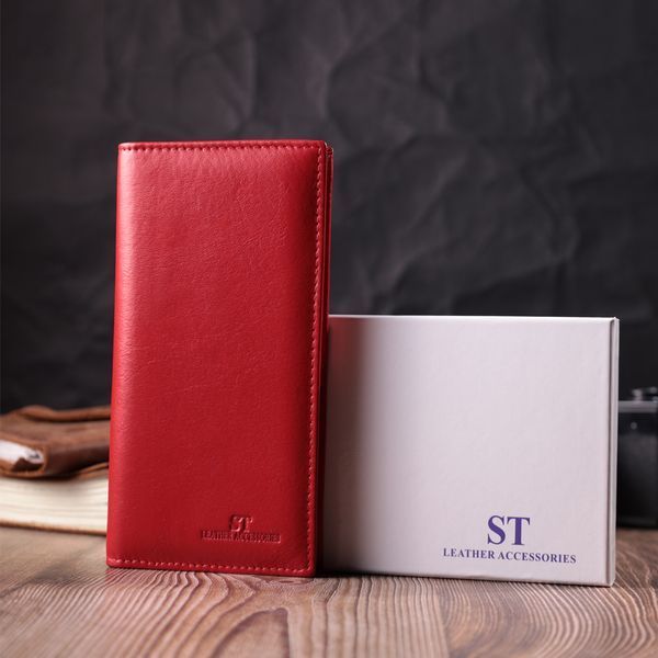Вертикальний жіночий гаманець на магнітах із натуральної шкіри ST Leather 22539 Червоний 22539 фото