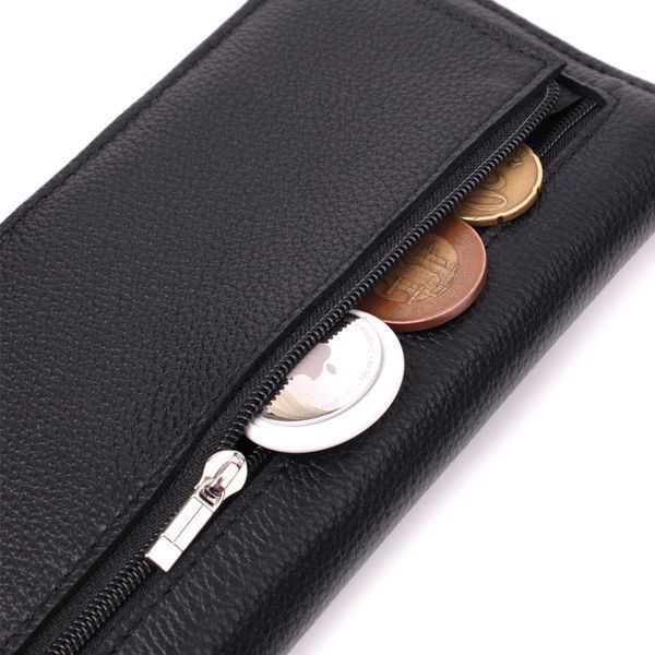 Женский вертикальный кошелек на магнитах из натуральной кожи ST Leather 22538 Черный 22538 фото
