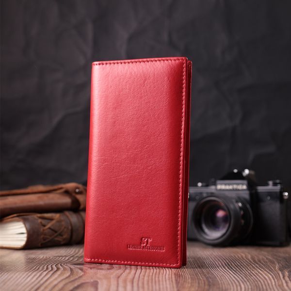 Вертикальний жіночий гаманець на магнітах із натуральної шкіри ST Leather 22539 Червоний 22539 фото