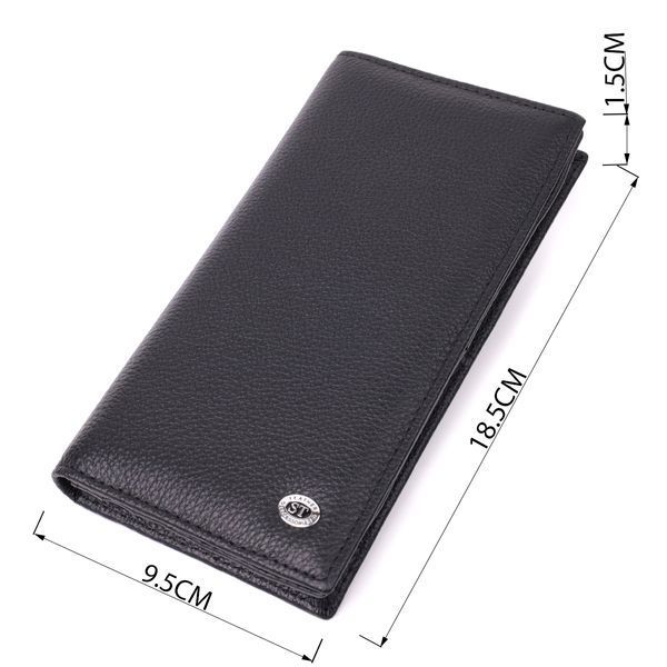 Женский вертикальный кошелек на магнитах из натуральной кожи ST Leather 22538 Черный 22538 фото