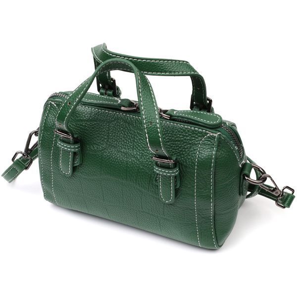 Небольшая женская сумка с двумя ручками из натуральной кожи Vintage 22359 Зеленая 22359 фото