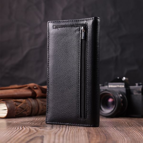 Женский вертикальный кошелек на магнитах из натуральной кожи ST Leather 22538 Черный 22538 фото