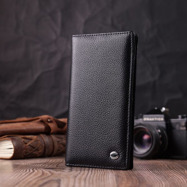 Женский вертикальный кошелек на магнитах из натуральной кожи ST Leather 22538 Черный 22538 фото
