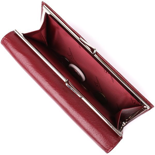 Елегантний гаманець для жінок з монетницею із натуральної шкіри ST Leather 23107 Бордовий 23107 фото