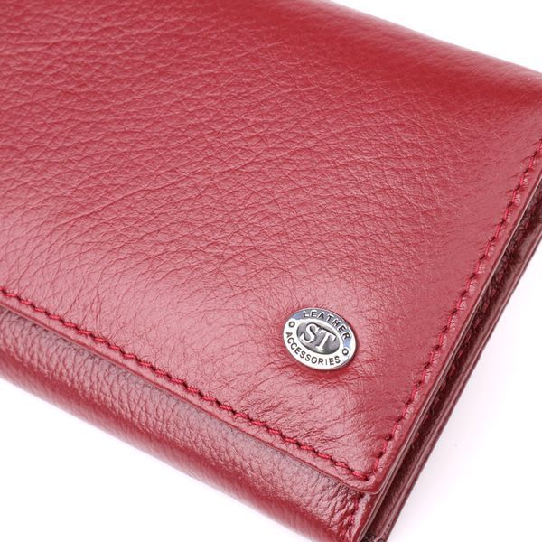 Елегантний гаманець для жінок з монетницею із натуральної шкіри ST Leather 23107 Бордовий 23107 фото