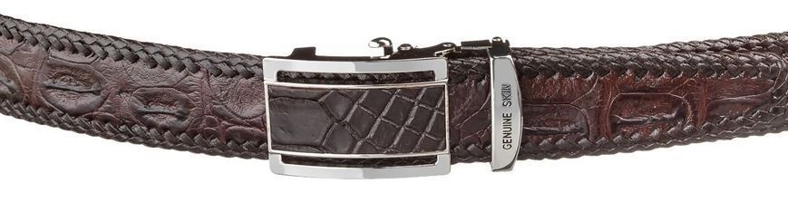 Ремінь-автомат CROCODILE LEATHER 18171 з натуральної шкіри крокодила Коричневий 18171 фото