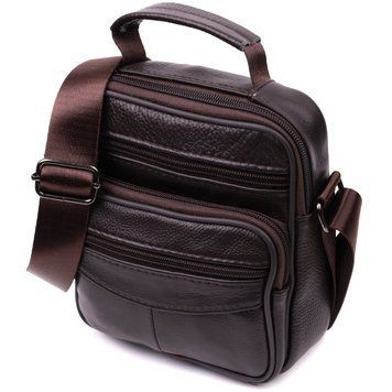 Невелика сумка на плече з натуральної шкіри Vintage sale_15055 Коричневий sale_15055 фото
