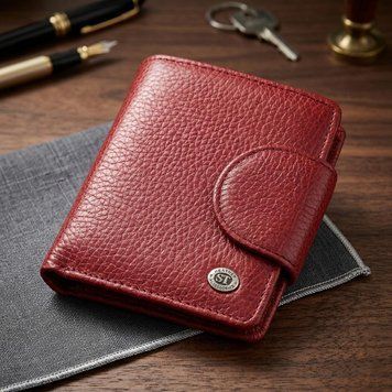 Жіночий шкіряний гаманець для карток купюр та монет ST Leather 18499 Червоний 18499 фото