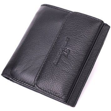 Компактный женский кошелек с монетницей снаружи из натуральной кожи ST Leather 22542 Черный 22542 фото