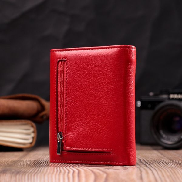 Яскравий жіночий гаманець із монетницею із натуральної шкіри ST Leather 19482 Червоний 19482 фото