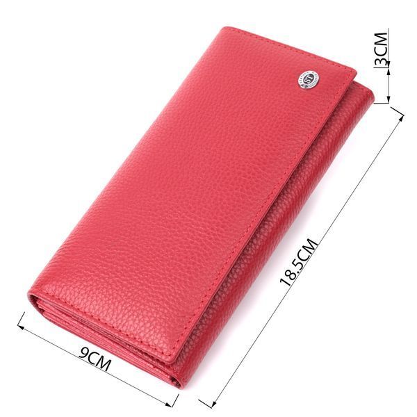 Яркий женский кошелек горизонтального формата из натуральной кожи ST Leather 22514 Красный 22514 фото