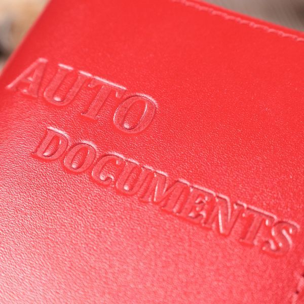 Яскрава обкладинка для автодокументів з натуральної шкіри Shvigel 16161 Червона 16161 фото