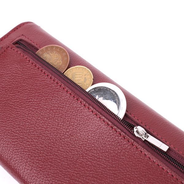 Кошелек для женщин из натуральной кожи с геометрическим клапаном ST Leather 22547 Бордовый 22547 фото