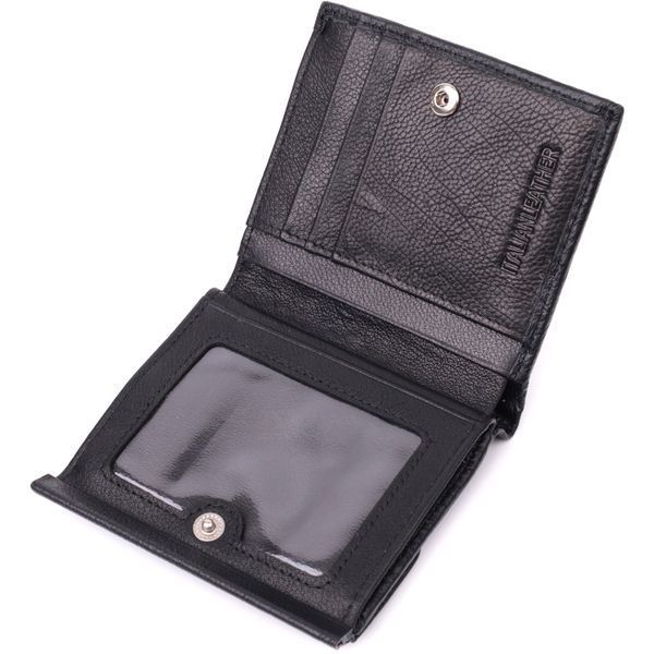 Компактный женский кошелек с монетницей снаружи из натуральной кожи ST Leather 22542 Черный 22542 фото