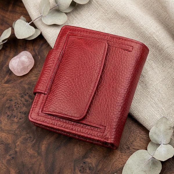 Женский кожаный кошелек для карт купюр и монет ST Leather 18499 Красный 18499 фото
