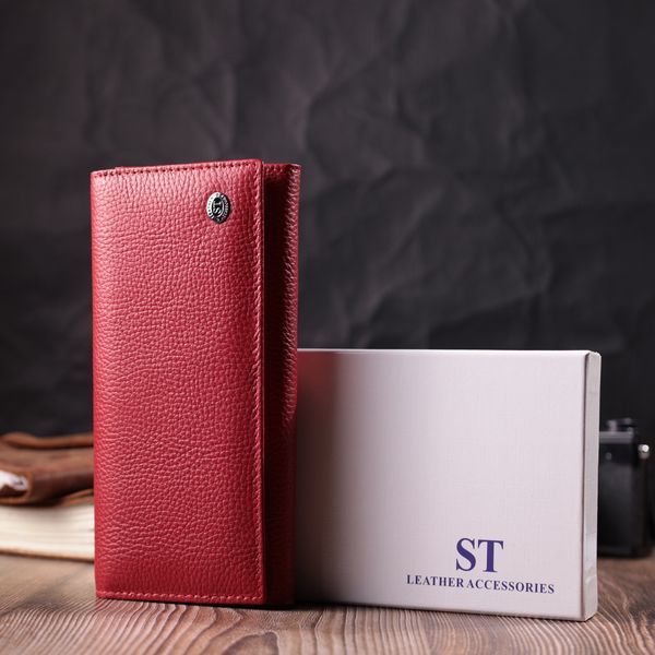 Яркий женский кошелек горизонтального формата из натуральной кожи ST Leather 22514 Красный 22514 фото