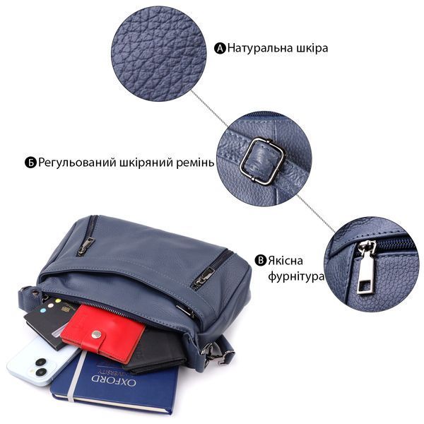 Женская сумка из натуральной кожи Vintage 23019 Синий 23019 фото