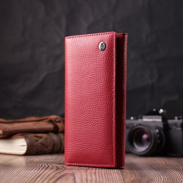 Яркий женский кошелек горизонтального формата из натуральной кожи ST Leather 22514 Красный 22514 фото