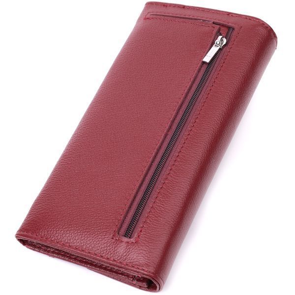 Кошелек для женщин из натуральной кожи с геометрическим клапаном ST Leather 22547 Бордовый 22547 фото
