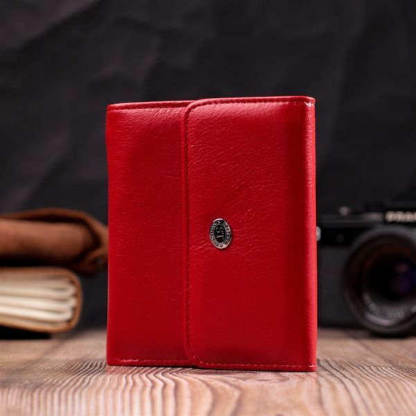 Яскравий жіночий гаманець із монетницею із натуральної шкіри ST Leather 19482 Червоний 19482 фото