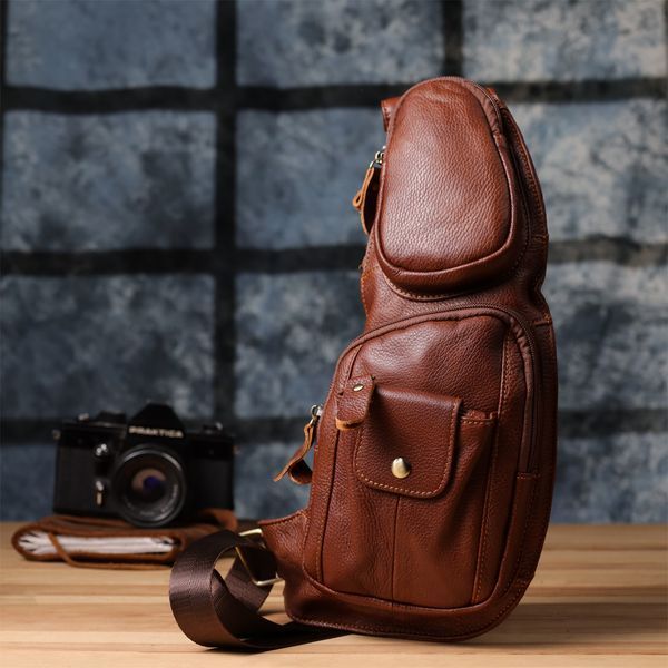 Мужская сумка с большим количеством карманов из натуральной кожи Vintage 22963 Коричневый 22963 фото