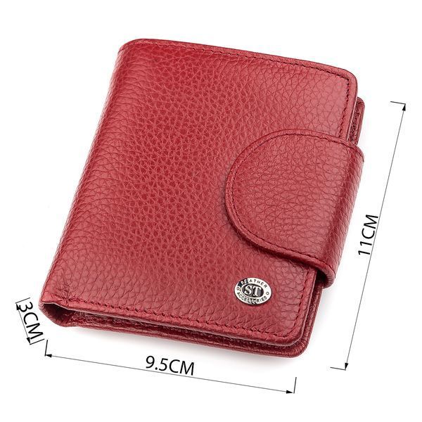 Женский кожаный кошелек для карт купюр и монет ST Leather 18499 Красный 18499 фото