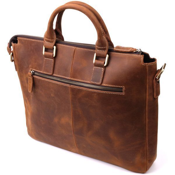 Мужской кожаный портфель для документов ноутбука и работы Vintage 22673 Коричневый 22673 фото