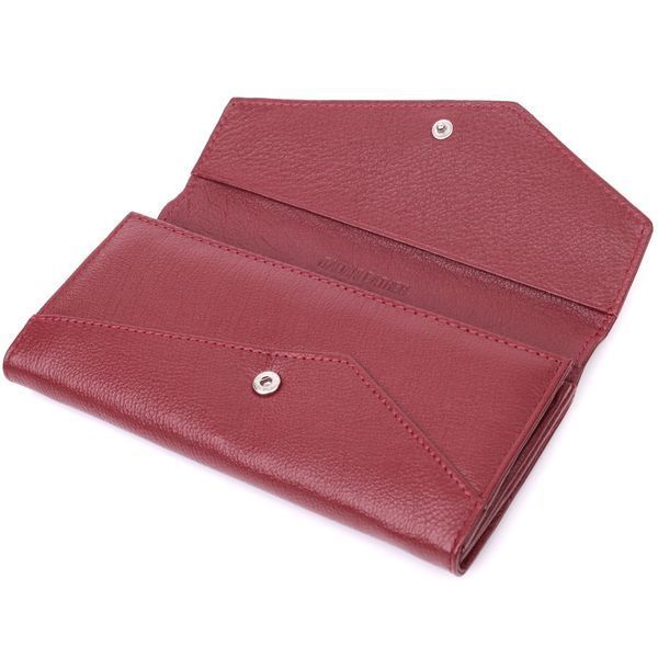 Кошелек для женщин из натуральной кожи с геометрическим клапаном ST Leather 22547 Бордовый 22547 фото