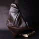 Стильная мужская сумка на плече из натуральной кожи GRANDE PELLE 11669 Коричневая 11669 фото 8
