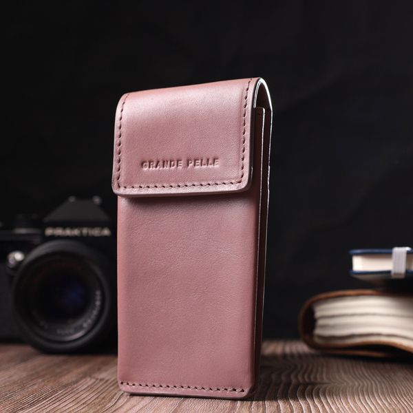 Женская необычная ключница в виде футляра из натуральной кожи GRANDE PELLE 22571 Бежевая 22571 фото