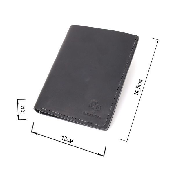 Добротное кожаное портмоне с держателем для Apple AirTag GRANDE PELLE 11623 Черный 11623 фото